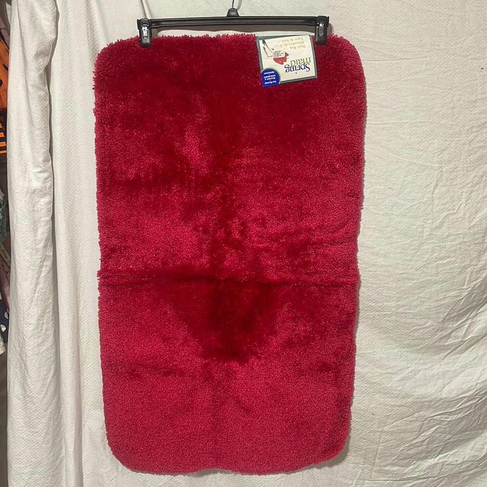 Spring maid red bath rug various sizes rubber backed nwt vintage new old stock